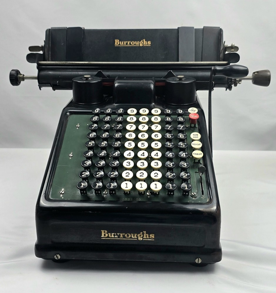 Antique Burroughs Adding Machine Calculator 1920s – Complete, Untested, Rare