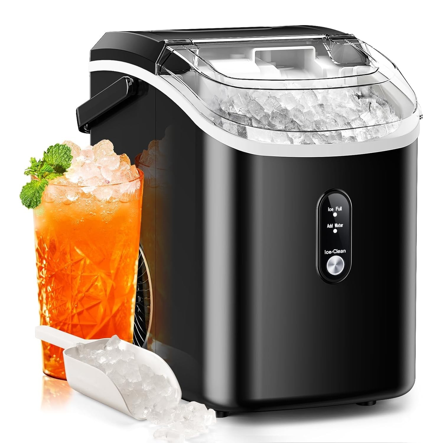 Nugget Ice Maker Countertop, 35.5Lbs/24Hrs Chewable Sonic Ice Machine