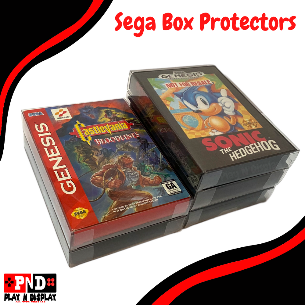 1 Sega Genesis Box Protectors Clear Plastic Display Case Storage Sleeve Thick