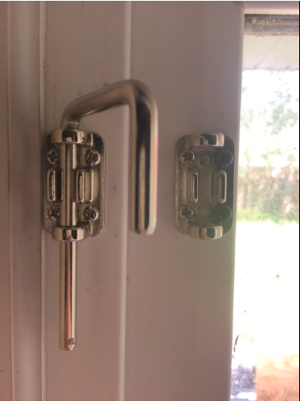 Door Lock Home Security Sliding Latch Loop Bar Hook Safety Protection Hardware