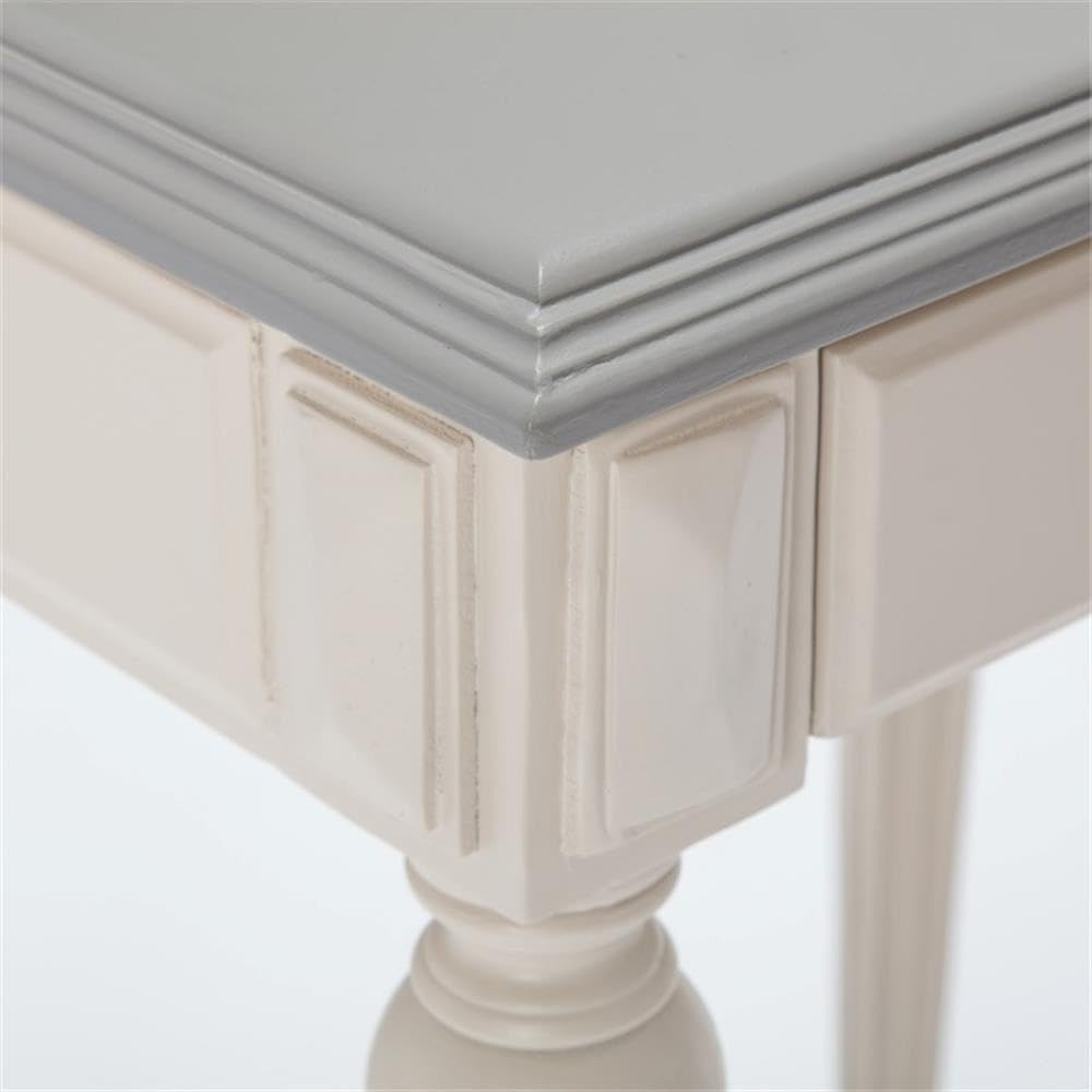 Amos Cream/Gray Bedside Table with Drawer - Fully Assembled Nightstand