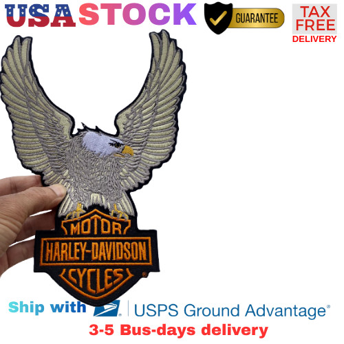Harley-Davidson Eagle Patch 10.25" Bar & Shield Large Back Logo Skin Iron-On NEW