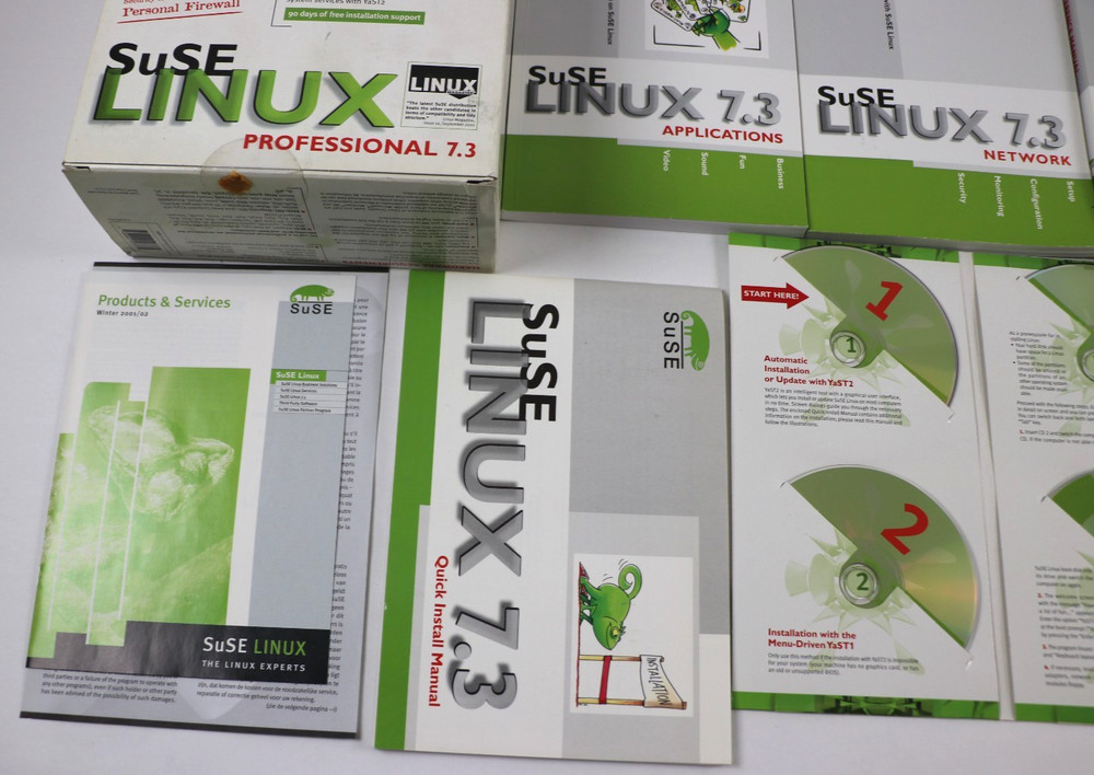 SuSE Linux 7.3 Professional 8 Disc CD Rom -