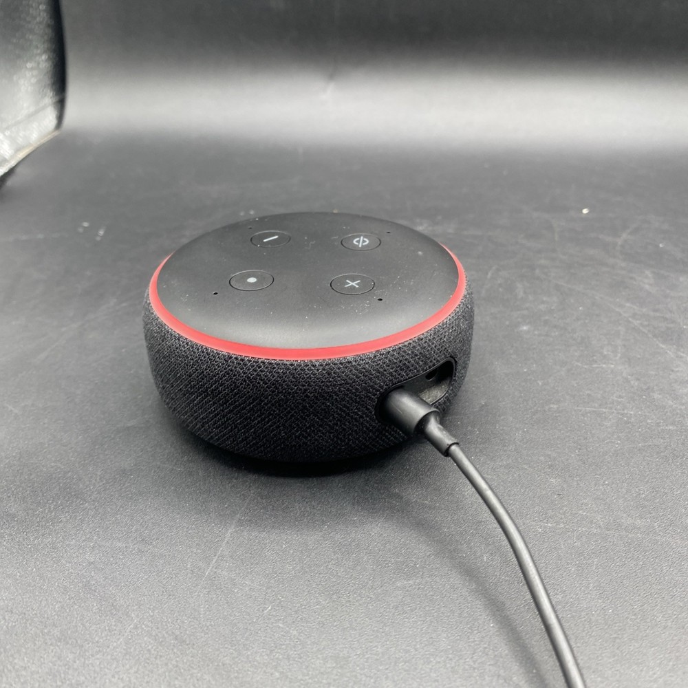 Amazon Echo Dot (3rd Generation) Smart Speaker - Charcoal W/Power Adapter Flaws