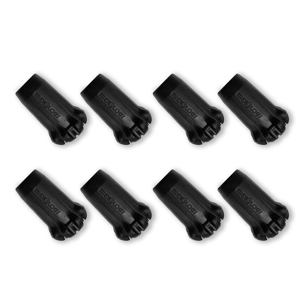 Black Trekking Pole Tips New 8pc Pack