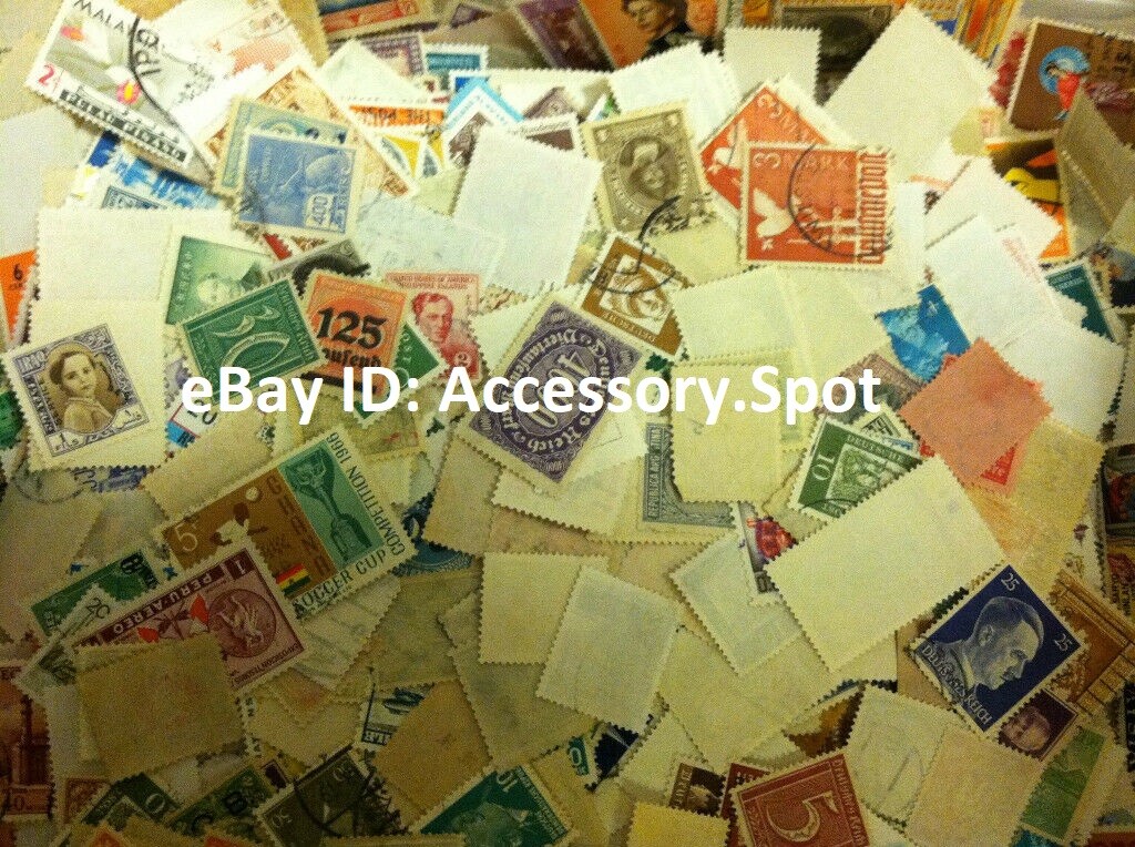 Used off Paper 1000 WW Stamps From huge HOARD BOX collection FREE SHIPPING!!!