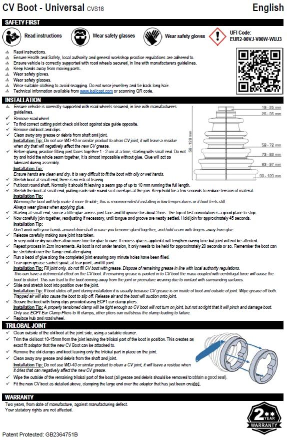 Universal CV Boot Kit Split Joint Gaiter Stretchable Replacement Car Auto Parts