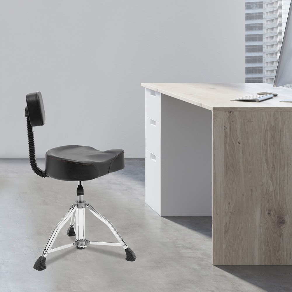 Drum Stool with Backrest Height Adjustable Drum Stool Pneumatic Drum Chair Black