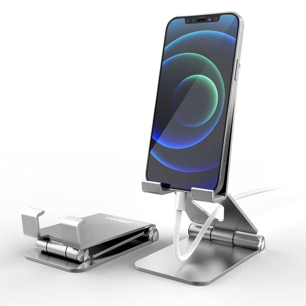 Cell Phone Stand Holder Adjustable Increase Fully Foldable Thick Aluminum Des...