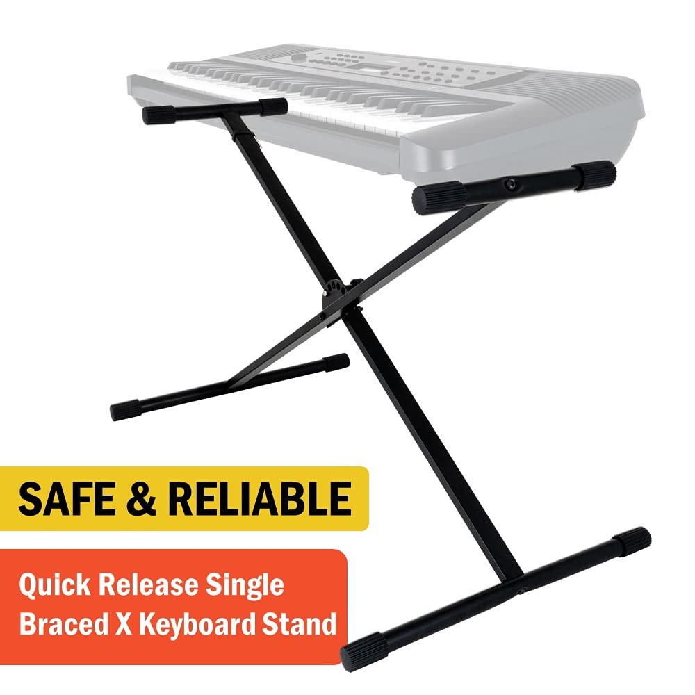 Single-X Style Classic Folding Keyboard & Digital Piano Stand, Adjustable Wid...