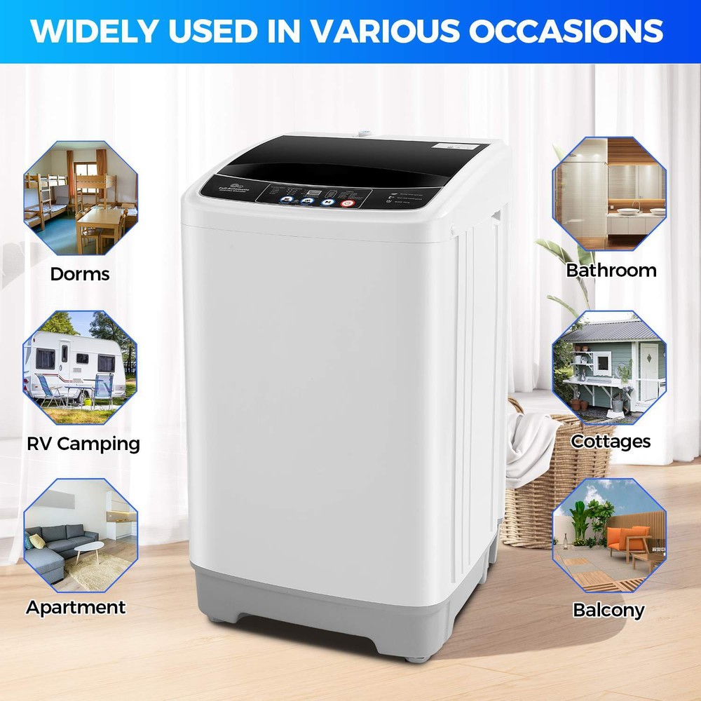 Full-Automatic Portable Washing Machine,Home Washing Machine with 10 Programs