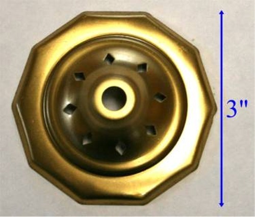 10-Sided Solid Brass Lamp Vase Cap - VENTED