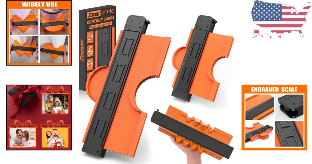 Engraved Scale Contour Gauge - 2 Pack 10'' & 6'' for Perfect Shape Transfer