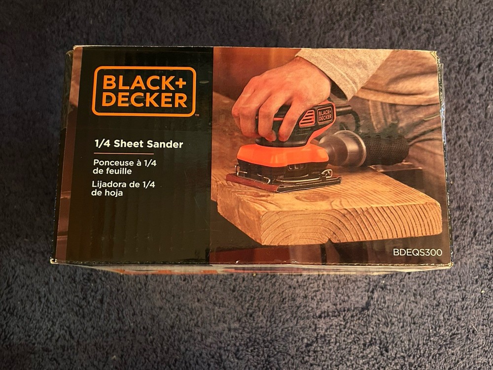 BLACK + DECKER BDEQS300 1/4 Sheet Sander New Open Box