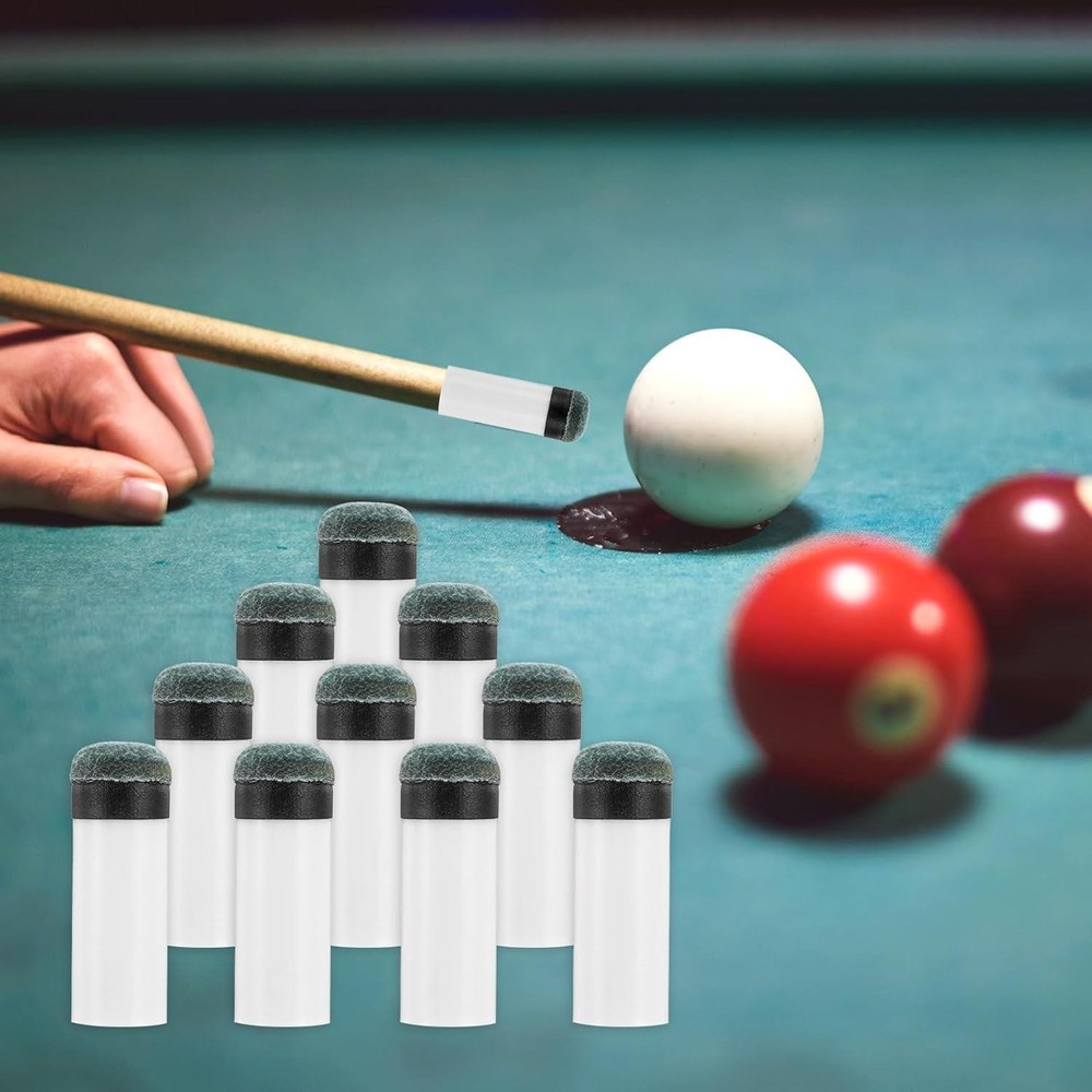 10 Sets Cue Tips for Pool Stick Billiard Cues Tips Replacement Kit with White