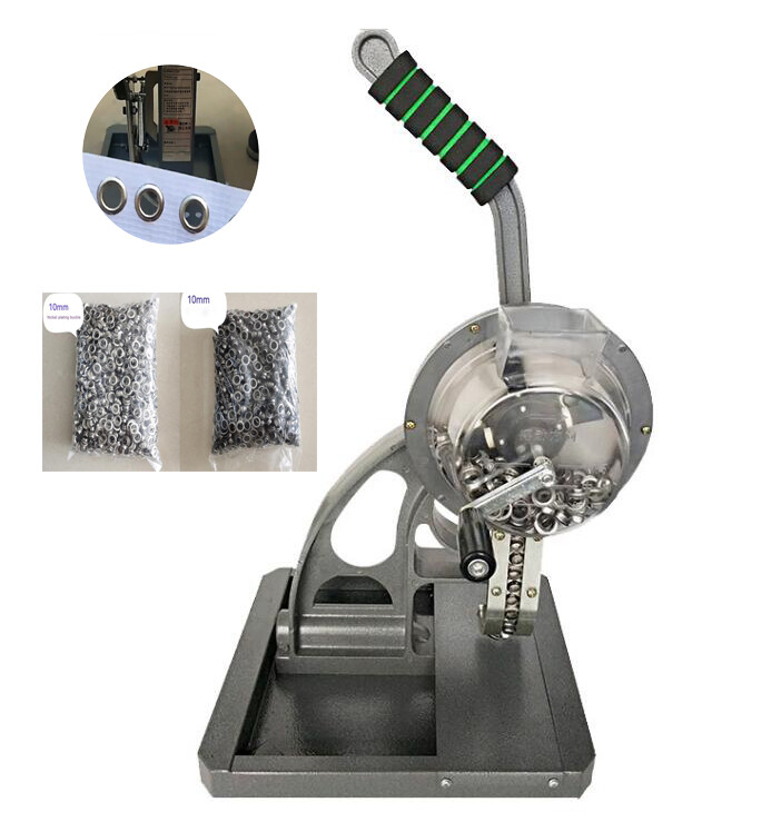 Button Maker Machine Hand Press Grommet Hole Punch Machine w/3600Pcs Buttonholes