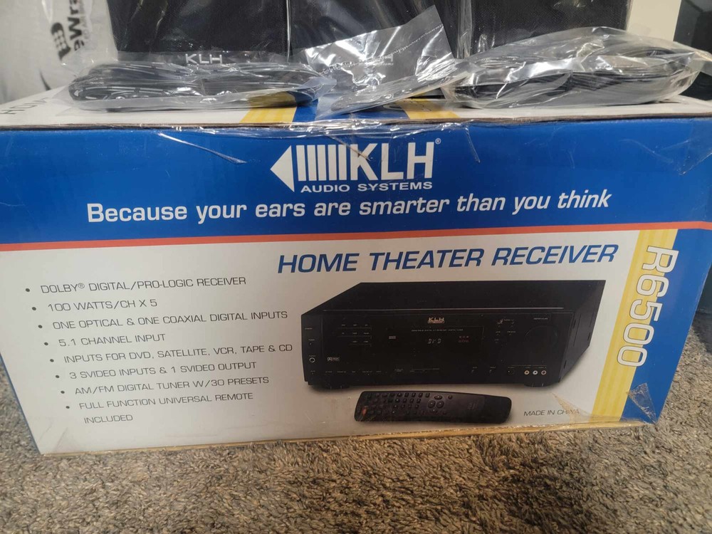7 pc Complete Home Theater System Sequel E Series Speakers Receiver Subwoofer