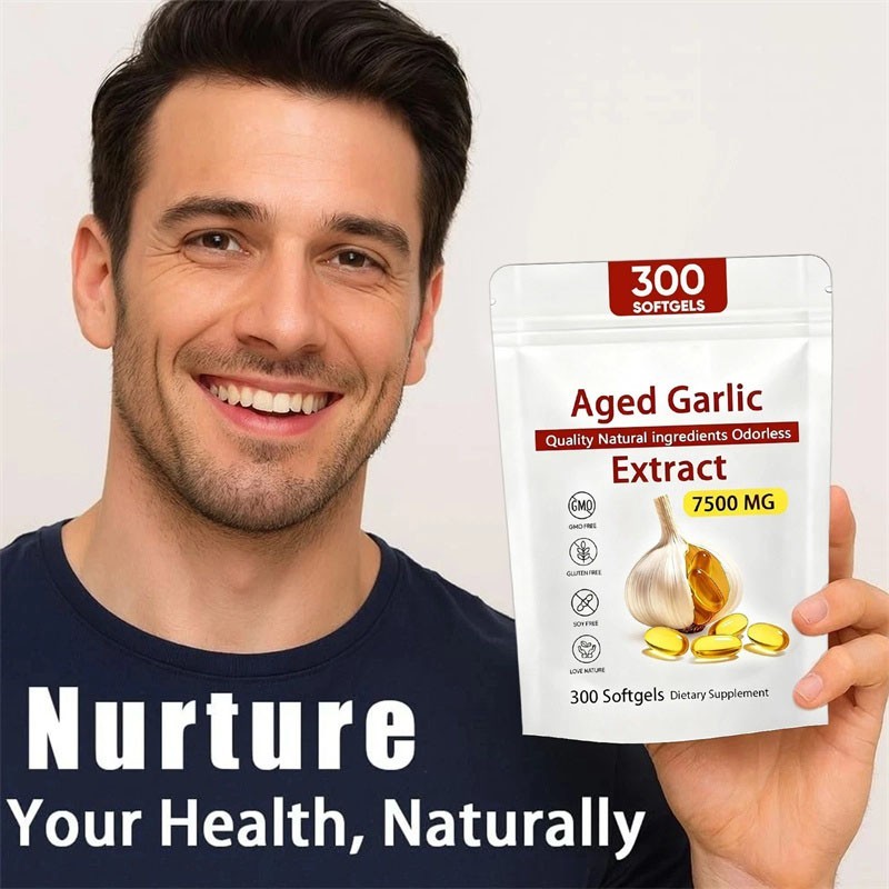 Elare Aged Garlic Extract, 300 Softgels, 7500mg Odorless | Heart & Immune US