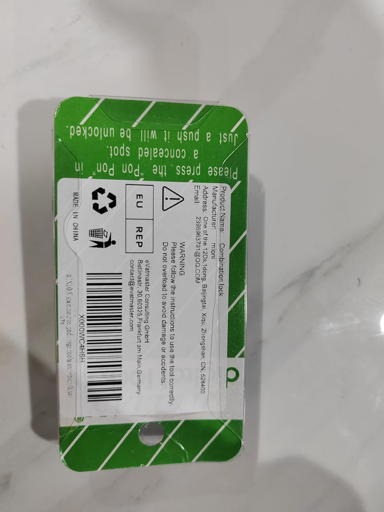 10 Position Button Combination Padlock, 5 Position Locking Mechanism, Bluexi15:1