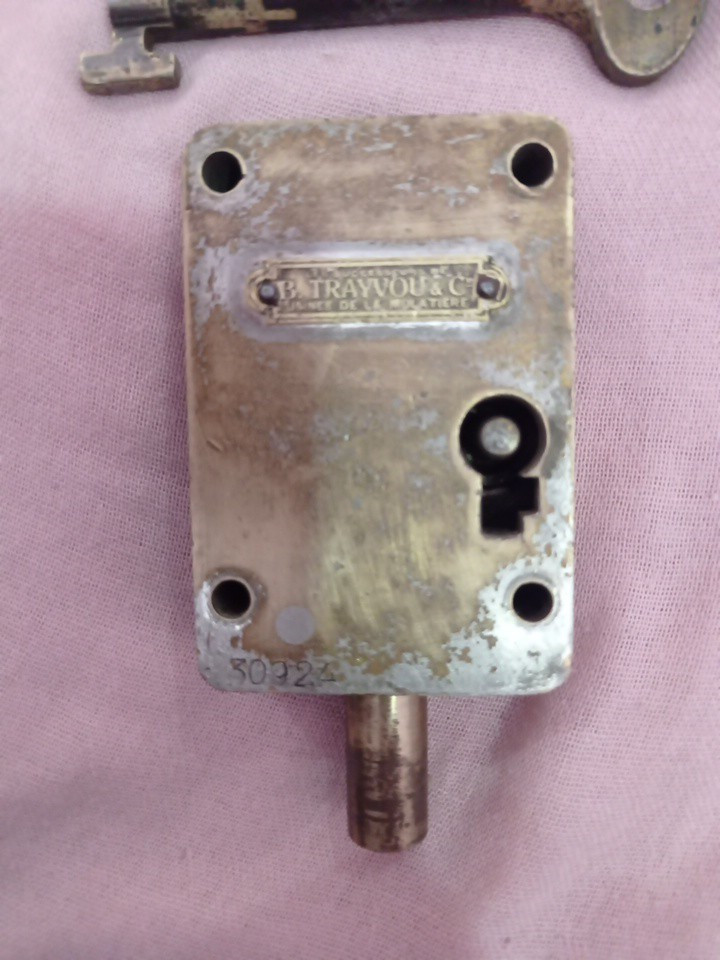 Vintage Antique Lock With Key