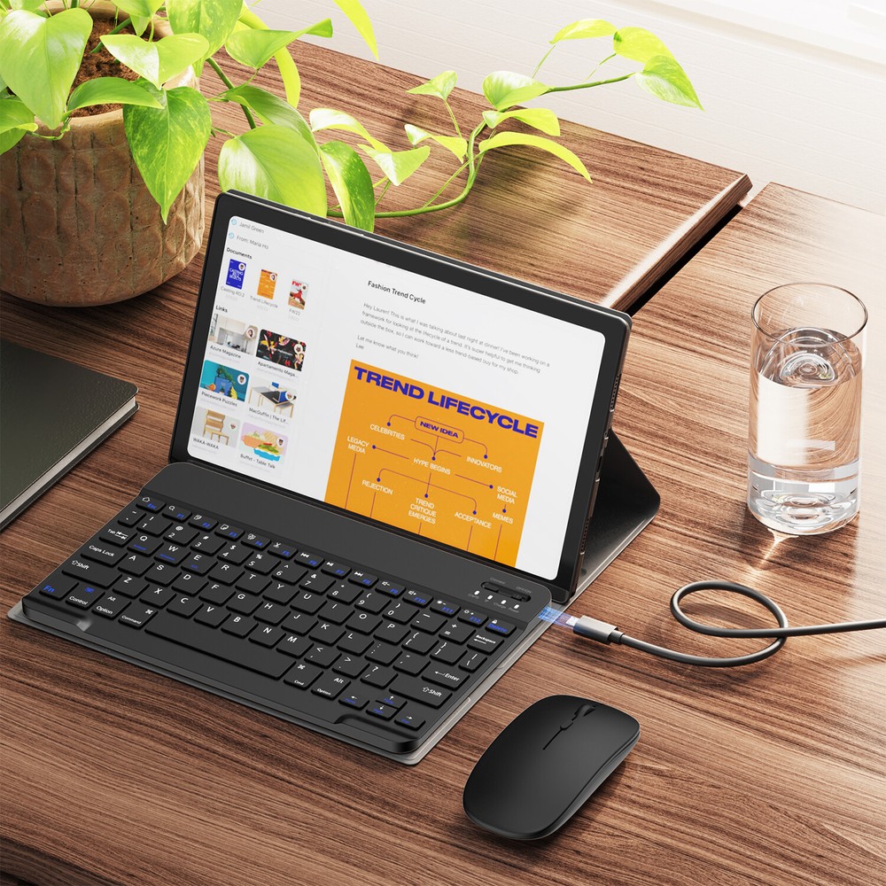 Wireless Bluetooth Keyboard+Mouse Rechargeable Quiet For Laptop PC Mac Windows