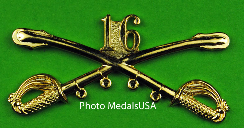 16th Cavalry Crossed Sabers Large Hat Pin