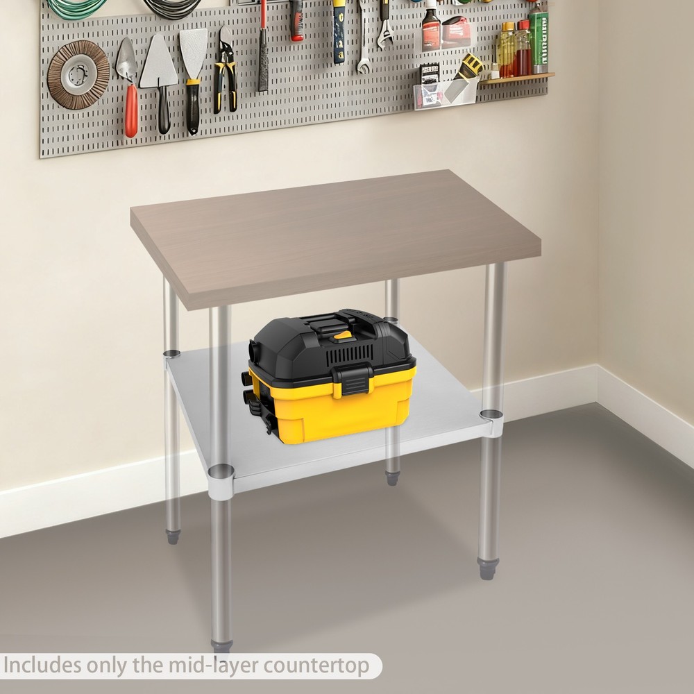 Stainless Steel Table Adjustable Lower Shelf Under Shelf for Work Tables