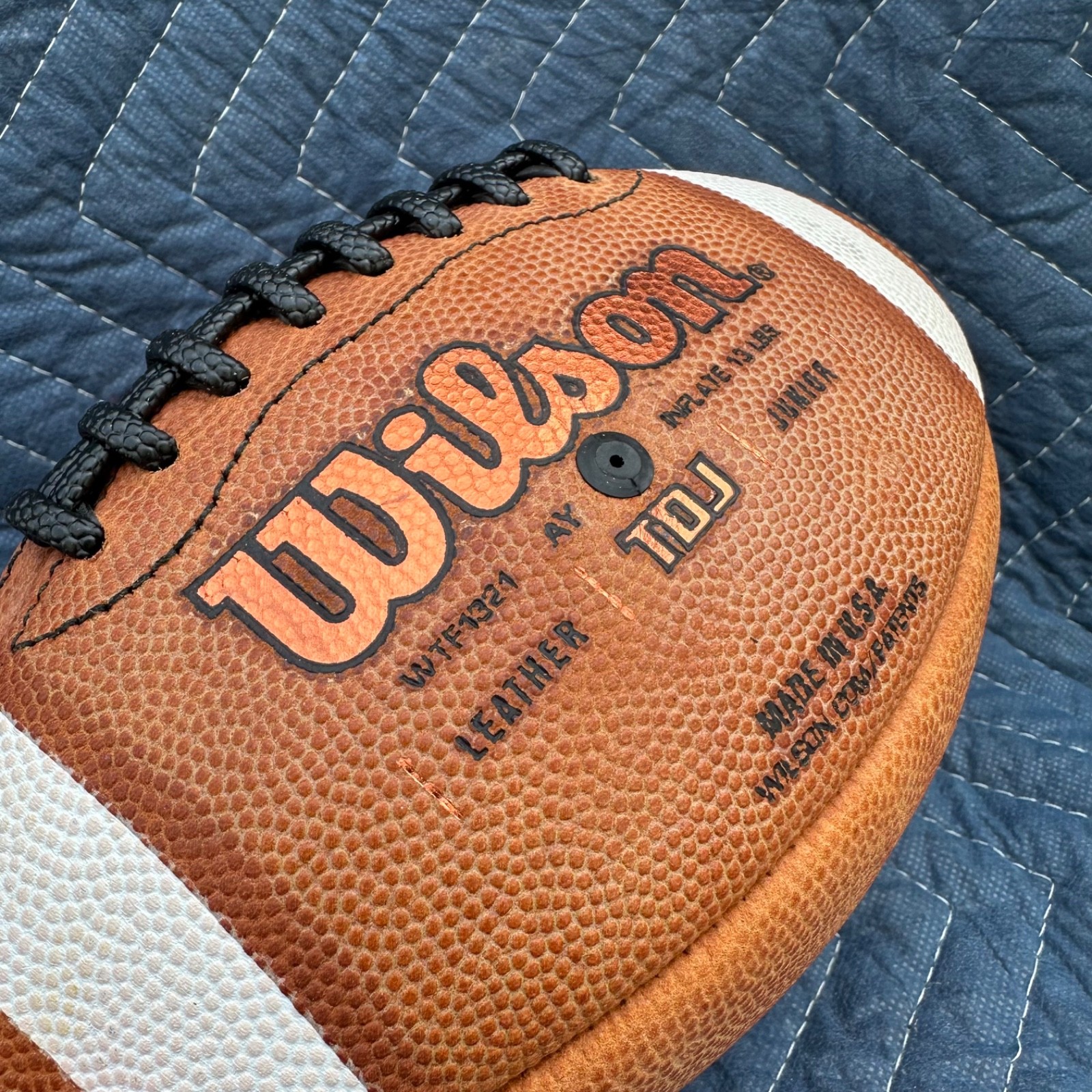Wilson WTF1321 TDJ Junior Leather Game Brown Football GST-NEW-Made in USA!