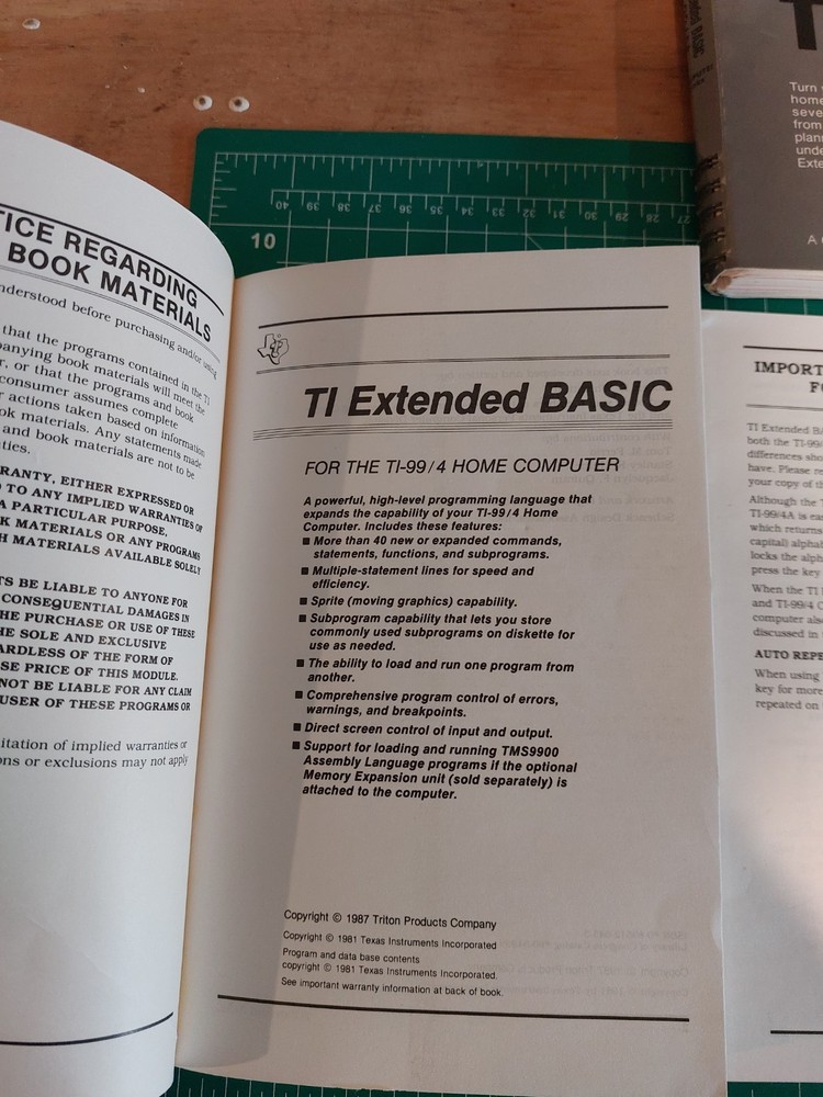 TI Extended Basic 1980 PHM 3026 Cartridge Command Module + Manuals Lot ti-99/4a