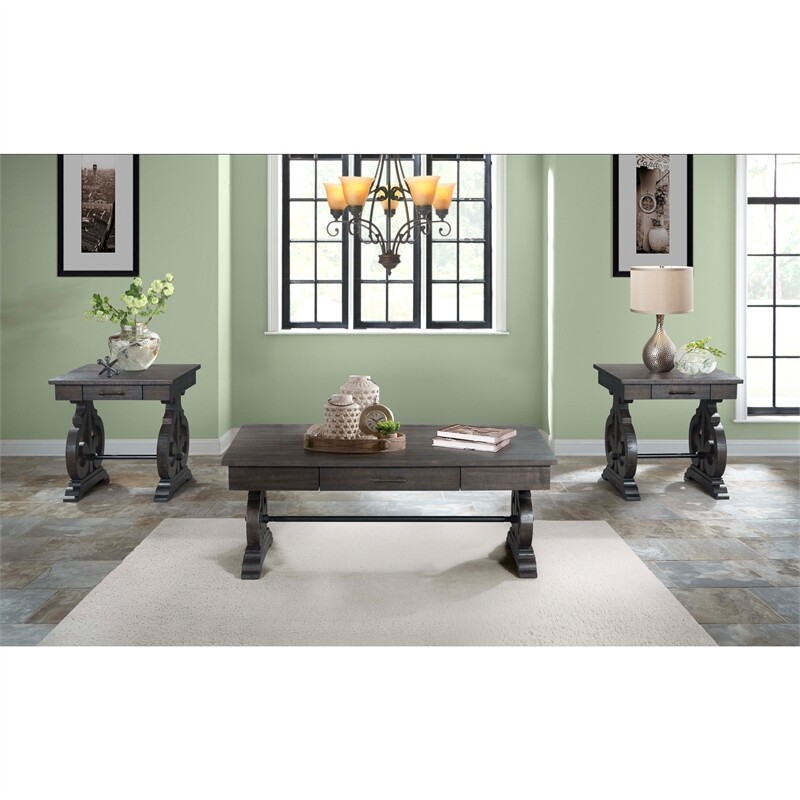 Bowery Hill Chair Side Table in Brown