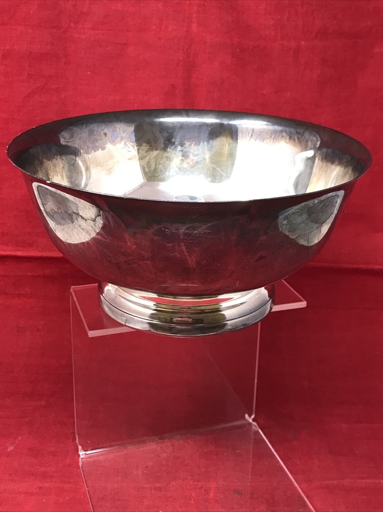 Vintage NEWPORT GORHAM 9" x 4.25" Silver Plated Footed Silverplate Bowl YB79