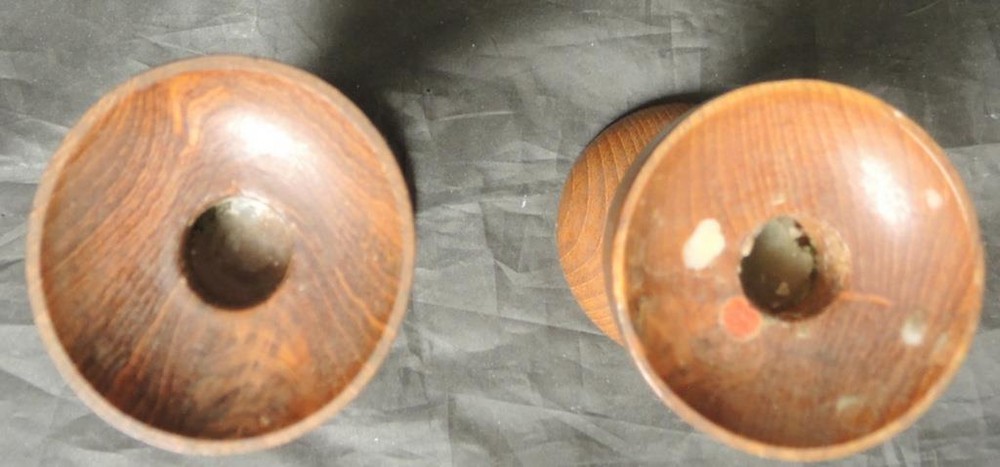 Vintage Contemporary Wood Candlesticks