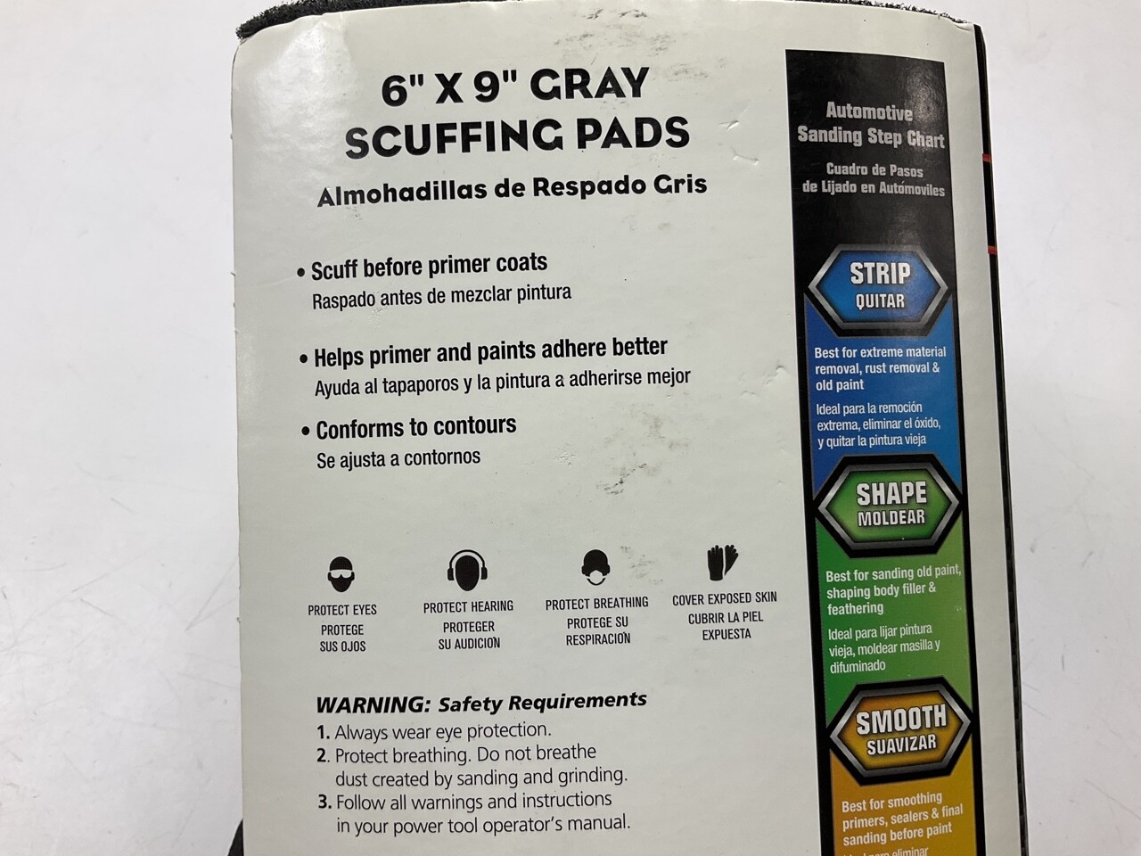 Pack Of 10 - 6"X9" Gray Scuffing Pads P800 SMOOTH 800 Grit