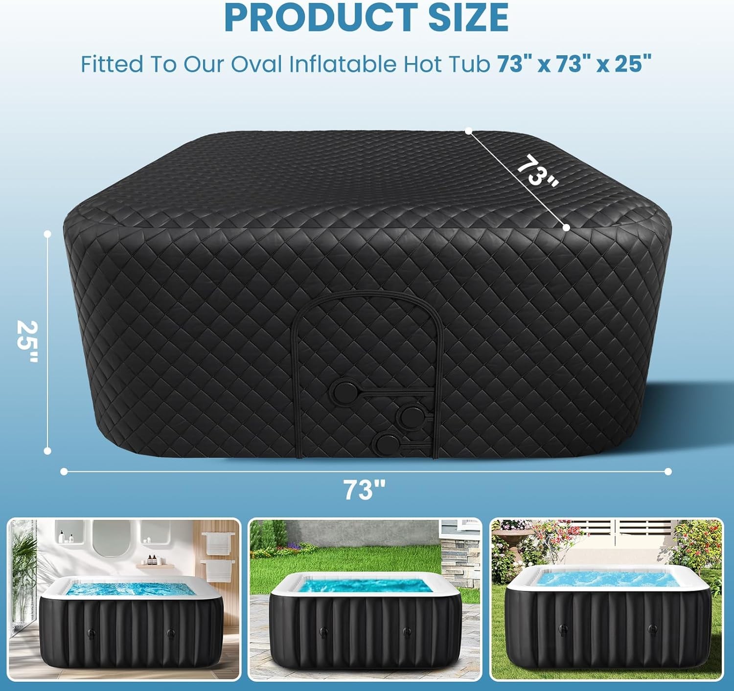 NAIZEA Insulated Inflatable Hot Tub Thermal Cover Energy Efficient Hot Tub Cover