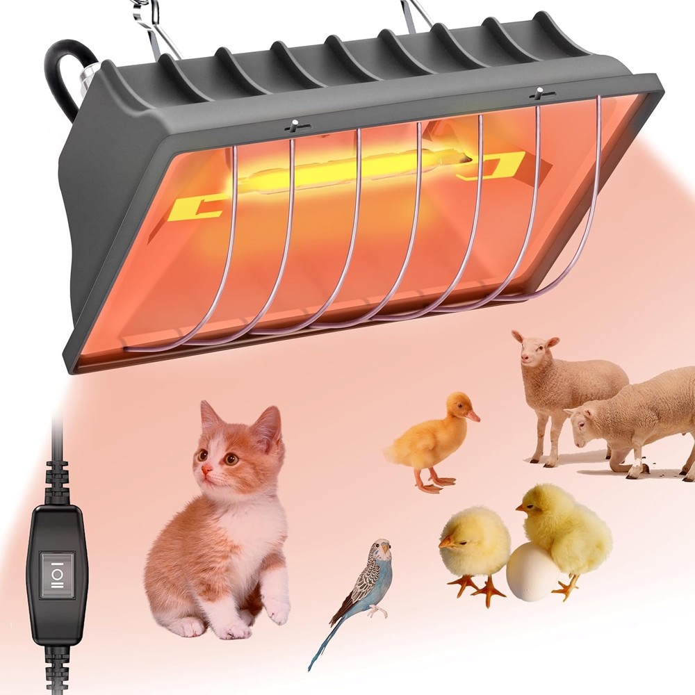 Chicken Brooder Heater Lamp 175W Heating Plate for Chicks Gray