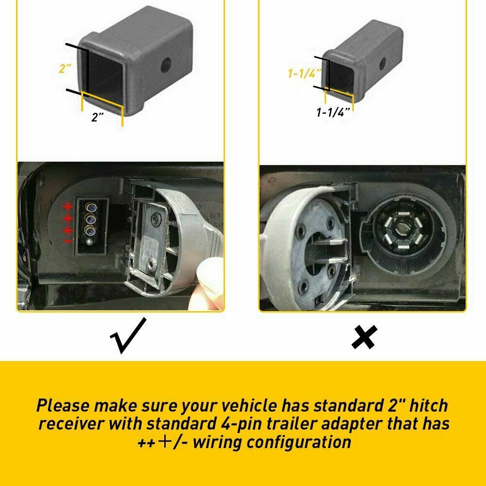 LED RUNNING/BRAKE/REVERSE TOW HITCH COVER LIGHT FOR TRUCK TRAILER 2" RECEIVER