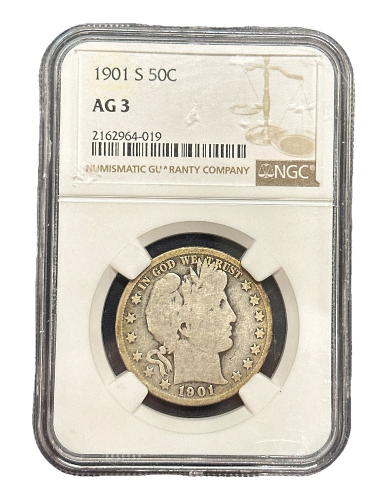 1901 S  Barber Half Dollar NGC AG03