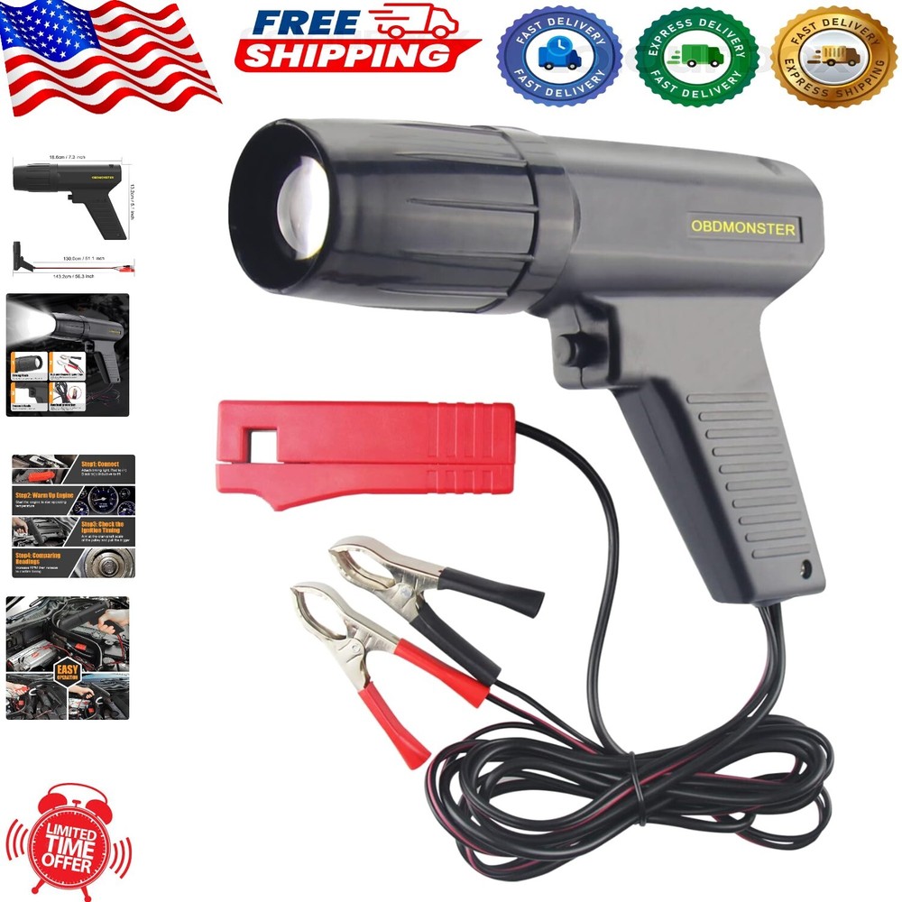 Inductive 12V Automotive Timing Light for Petrol Engine - Precision Diagnostics