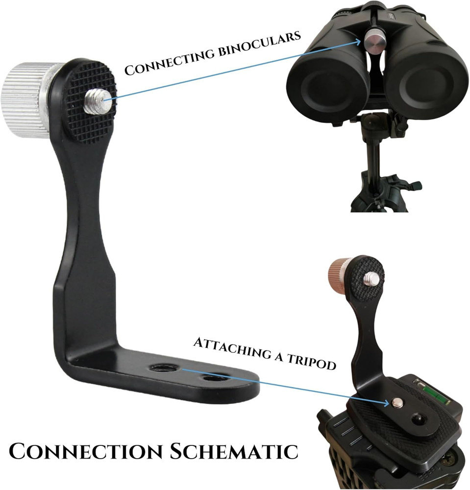 Universal Binocular Adapter, Metal Binocular Tripod Adapter Adaptor Mount