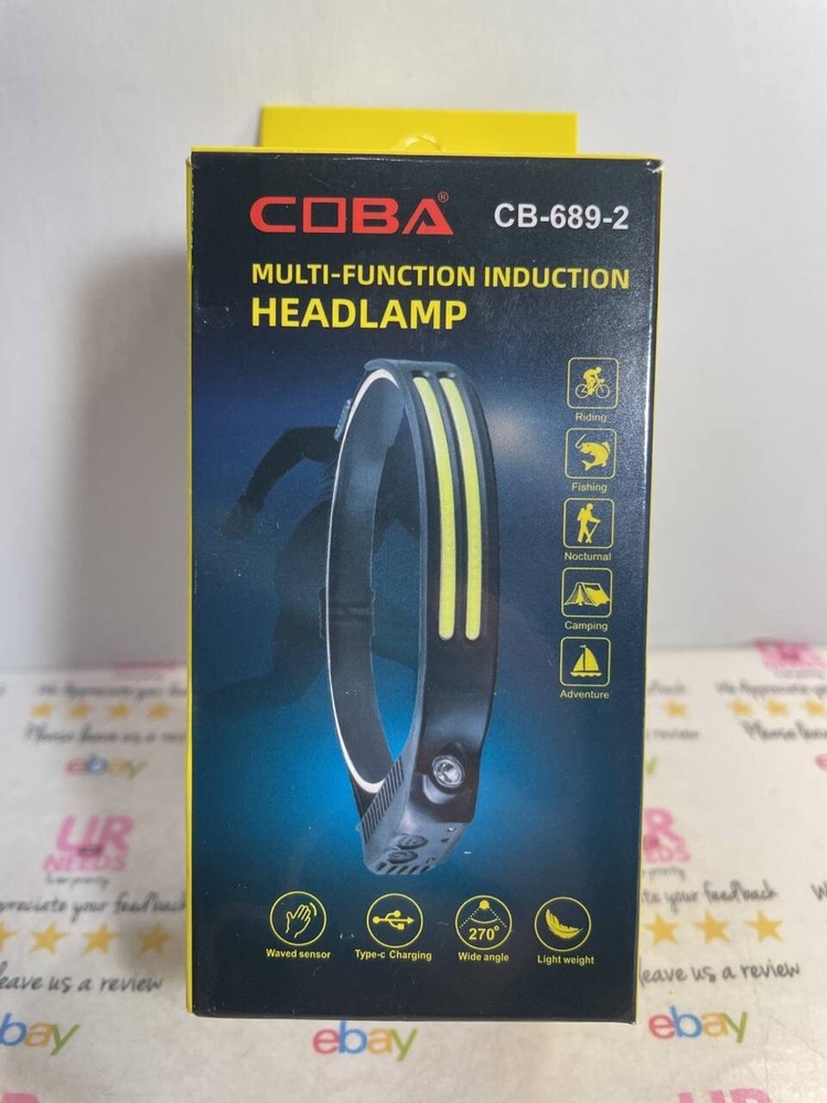 COB LED Headlamp Sensor Headlight Flashlight USB Rechargeable Head Lamp Torch