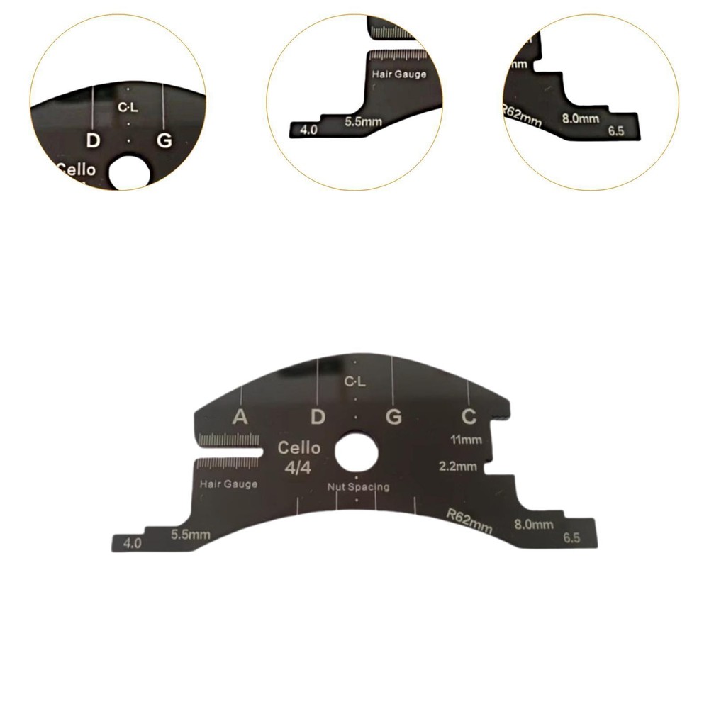 4/4 Cello Bridge Repair Template Reference Tool Acrylic Compact Musical