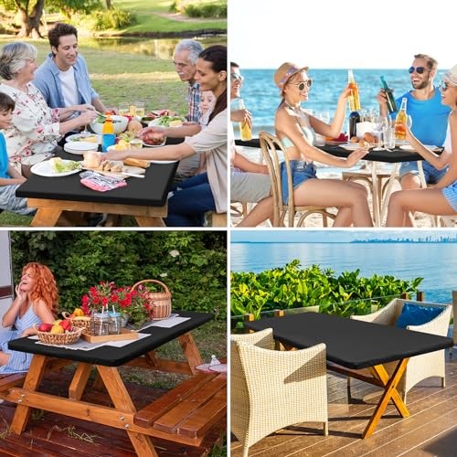 Rectangle Table Cloth Cover, Waterproof 72" x 30" (Rectangular) 1 Black