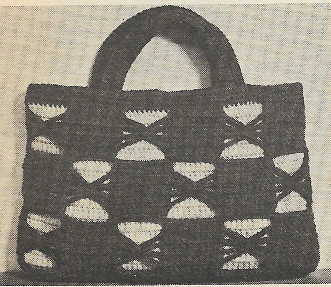 vintage, Two-Color Handbag crochet pattern instructions