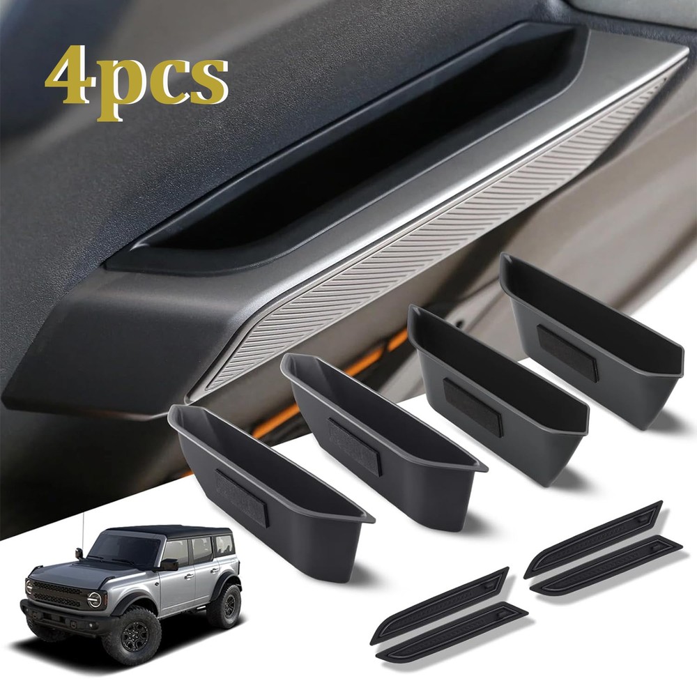 4X For 2021-2025 Ford Bronco Accessories Side Door Handle Armrest Organizer Box