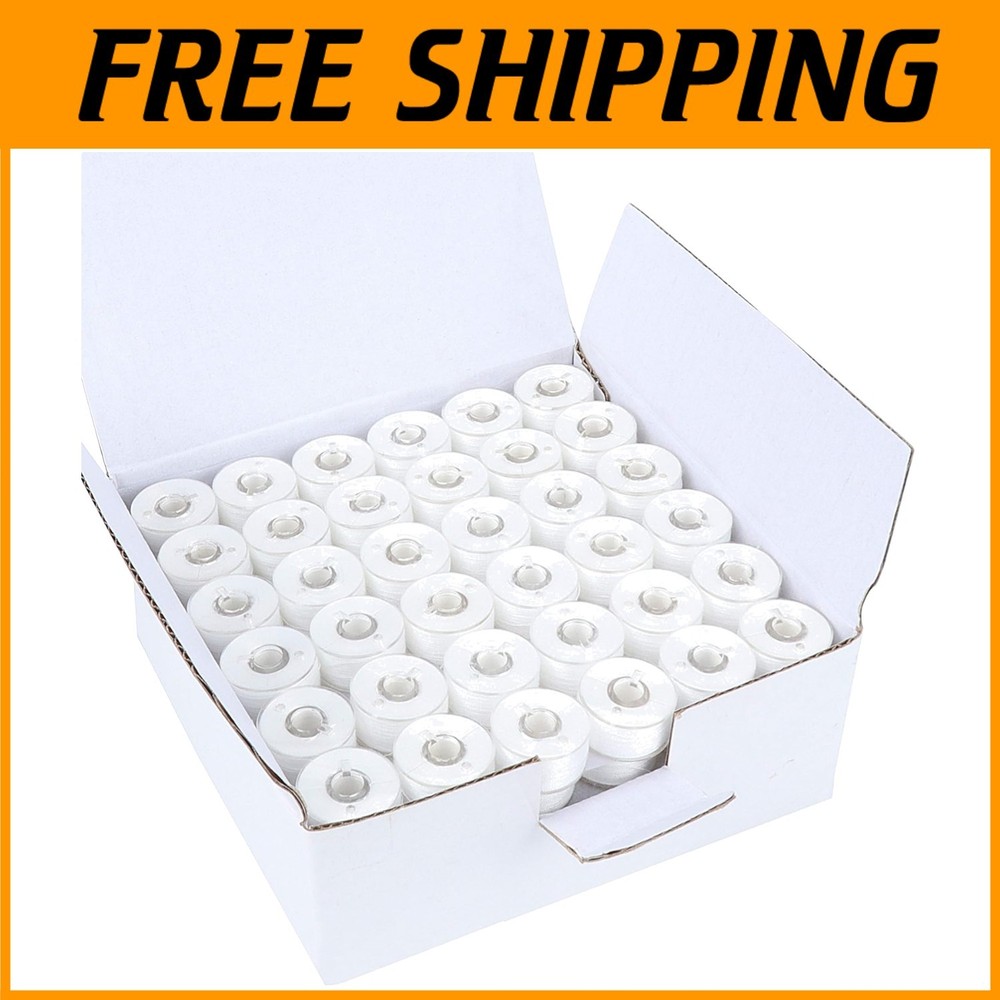 White Plastic Sided Bobbin Thread 144pcs Value Pack