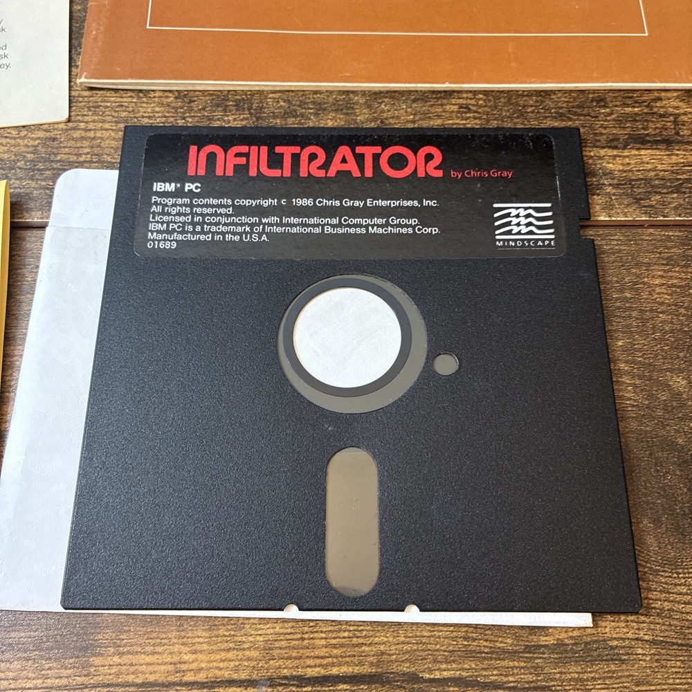 PC IBM Infiltrator & II (1 & 2) Computer Game Software MINDSCAPE by Chris Gray