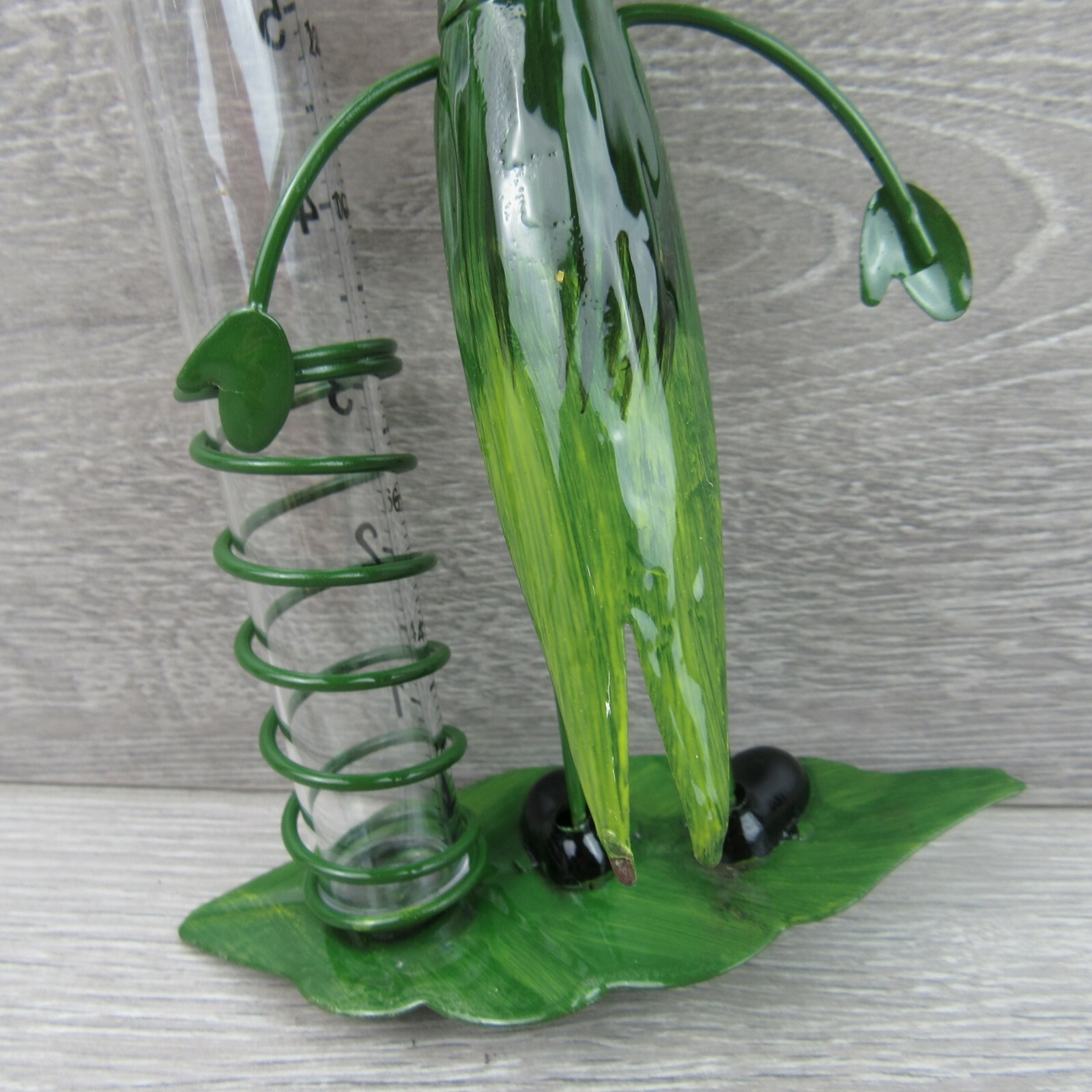 Rain Gauge Garden Metal Stake Decorative Grasshopper Outdoor Yard Decor