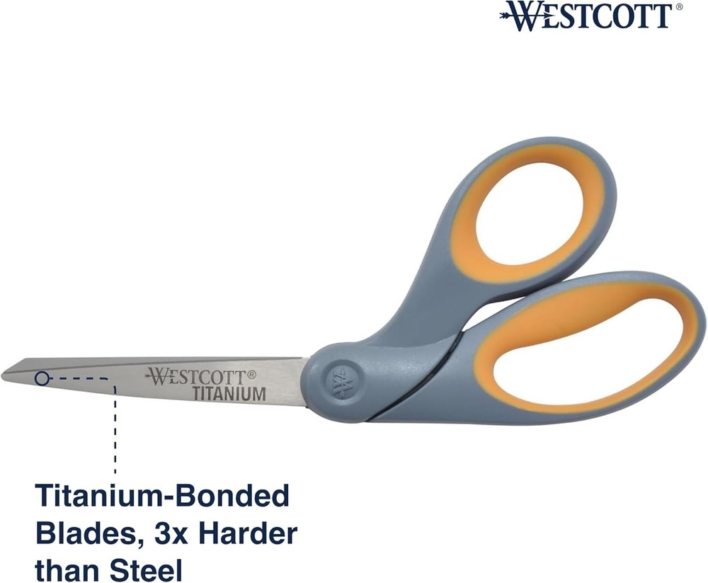 8" Bent Craft Scissors with Titanium-Bonded Blades for Precision Cutting