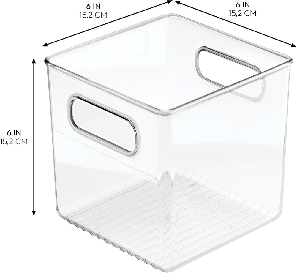 iDesign Pantry Storage Bins with Handles - Cube Organizer