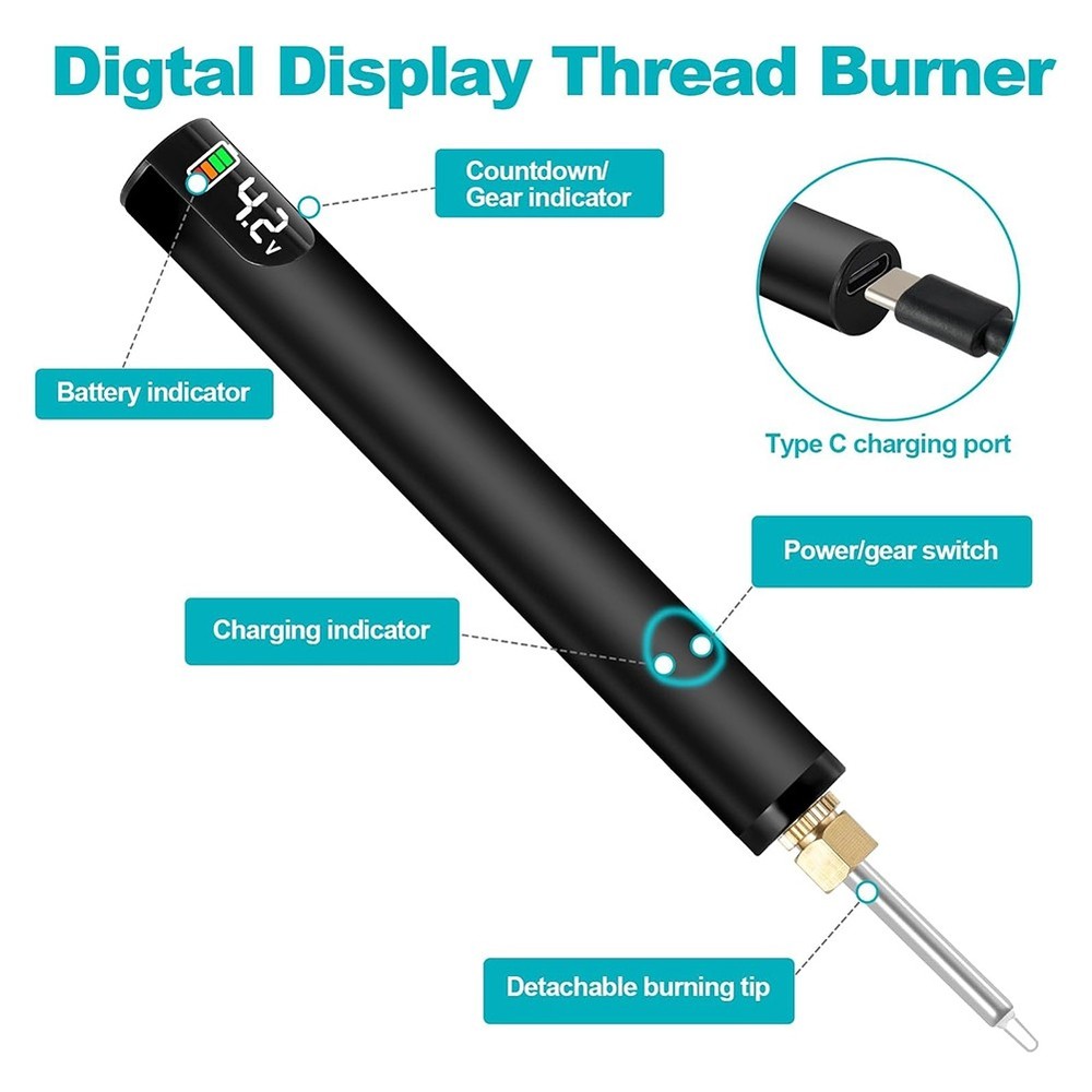 Rechargeable Thread Burner Kit for Jewelry Making,Digital Thread Zapper1358